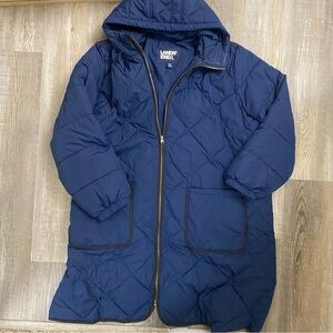 Lands' End Women’s Navy Quilted Hooded Parka Jacket-size 3X *NEW w/o tags*